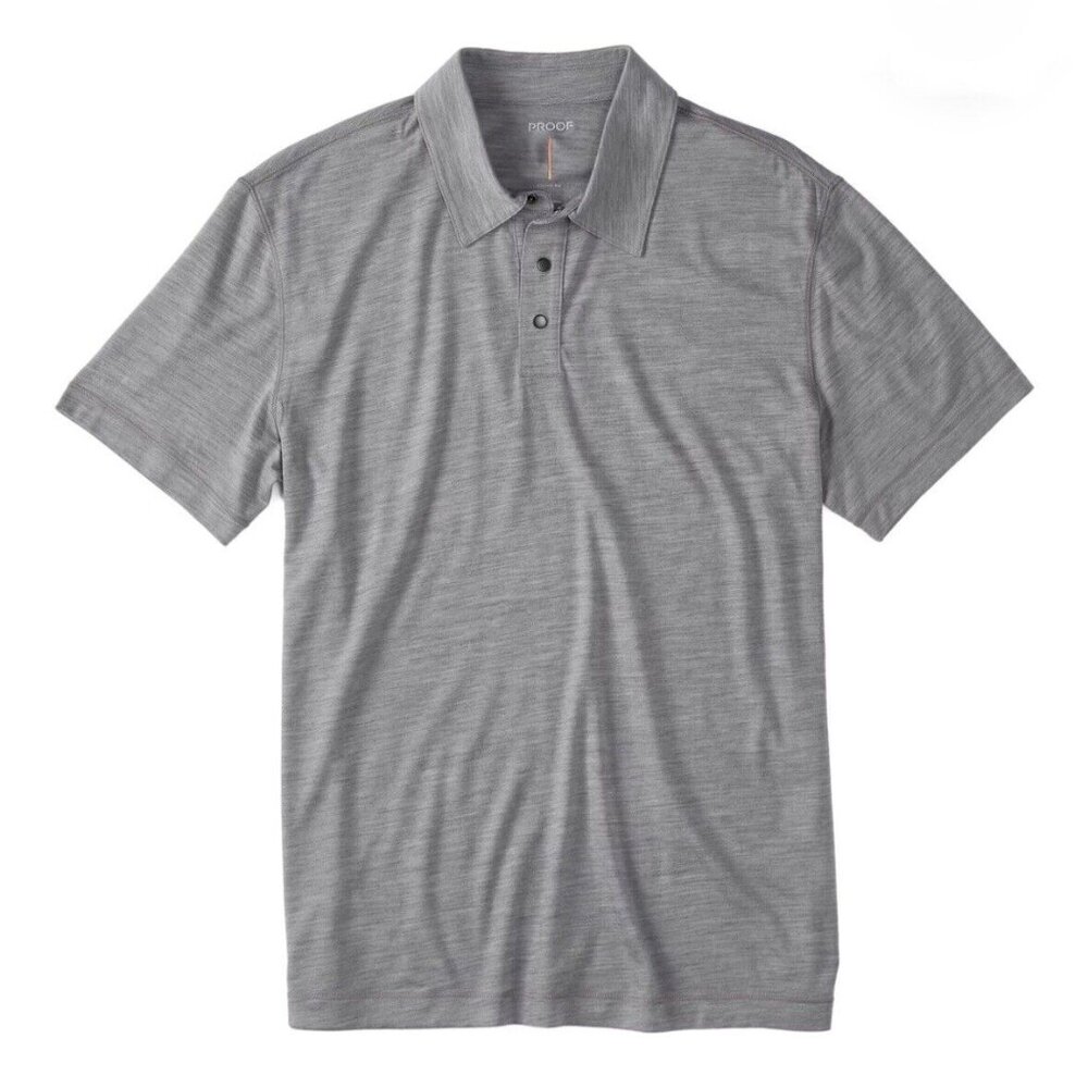 PROOF 72-Hour Merino Polo Shirt in Heather Grey